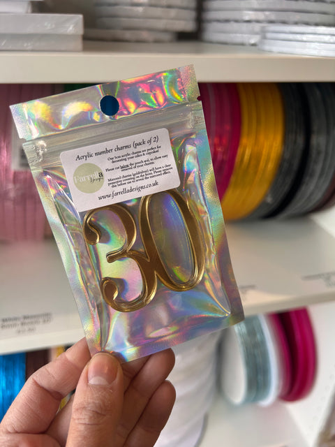 Acrylic Cake Charm Numbers