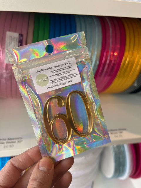 Acrylic Cake Charm Numbers
