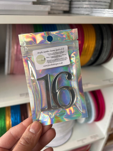 Acrylic Cake Charm Numbers