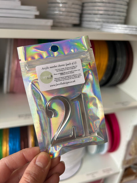 Acrylic Cake Charm Numbers