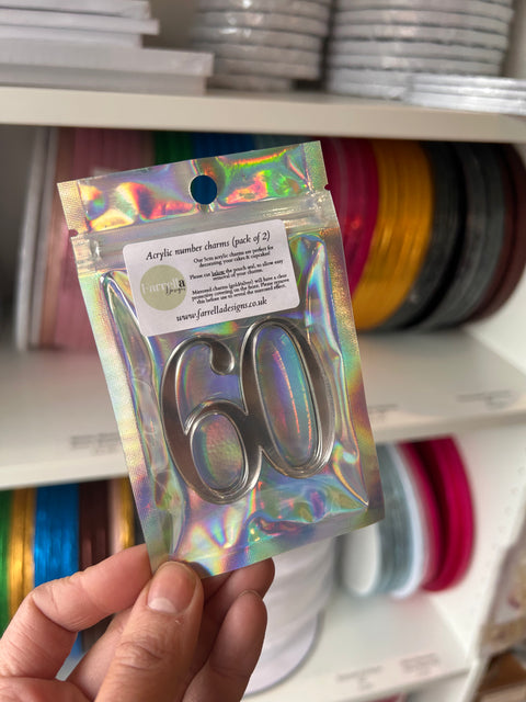 Acrylic Cake Charm Numbers