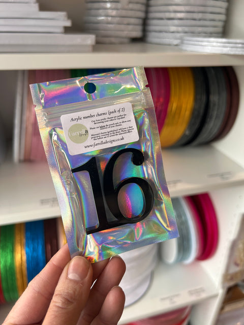 Acrylic Cake Charm Numbers
