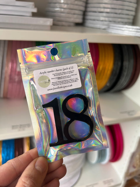 Acrylic Cake Charm Numbers