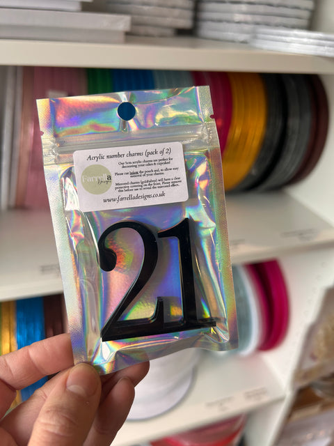 Acrylic Cake Charm Numbers