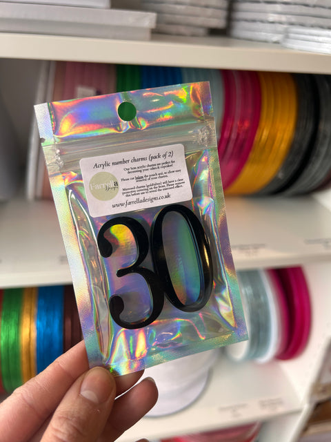 Acrylic Cake Charm Numbers