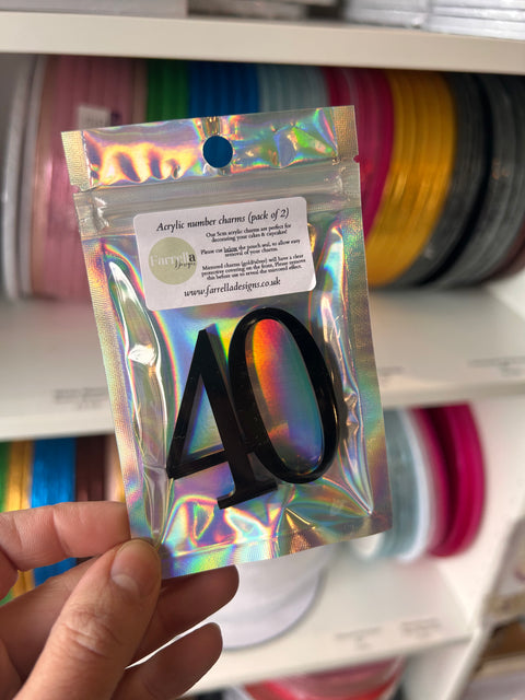 Acrylic Cake Charm Numbers