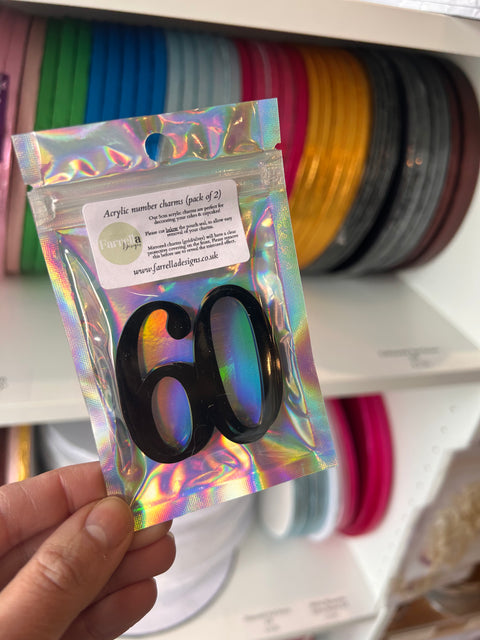 Acrylic Cake Charm Numbers