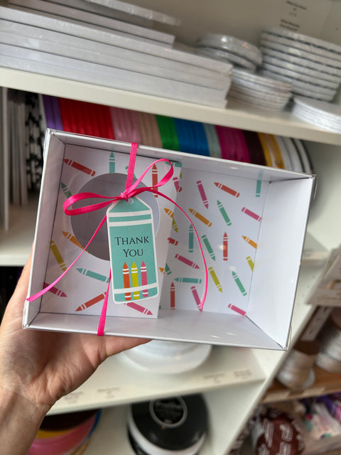 Teacher Cupcake & Treat Box with Tag