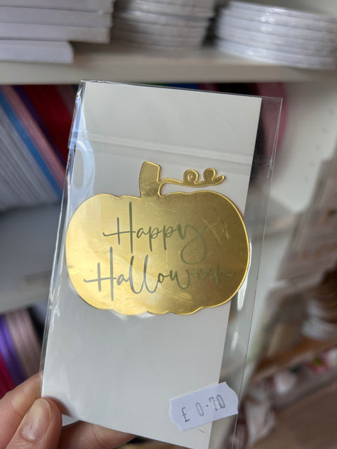 Gold Acrylic Halloween Pumpkin Topper