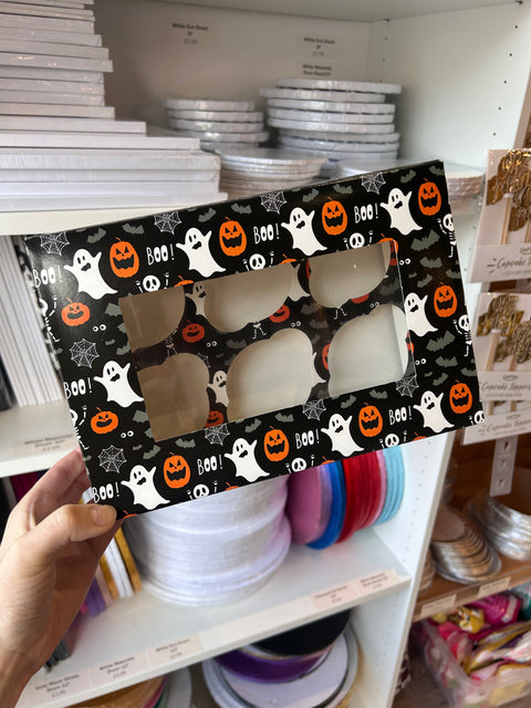 Ghost & Pumpkin Cupcake Box Holds 6 - Pack of 2