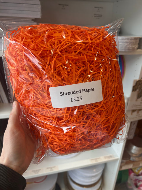 Bright Orange Shredded Decorative Paper
