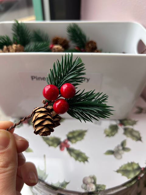 Pinecone And Berry Stem
