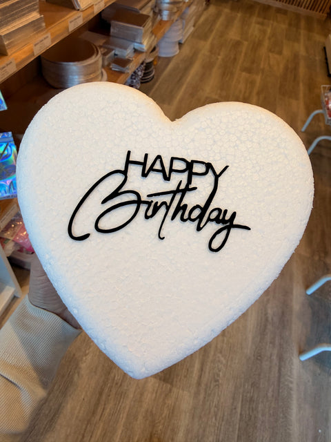 Black Acrylic Happy Birthday Charm