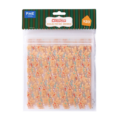 Gingerbread Men Resealable Treat Bags Pack of 20