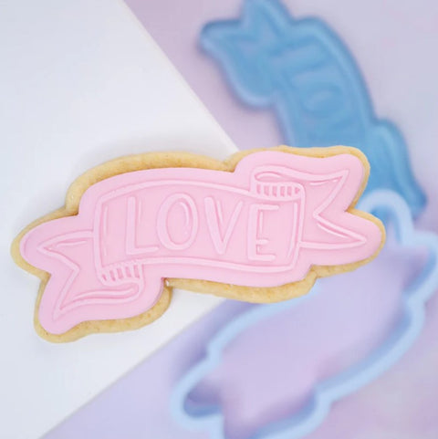 Love Banner Cookie Cutter and Stamp by Sweet Stamp