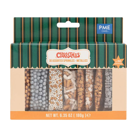 Assorted Metallic Sprinkles - 30 Pack by PME