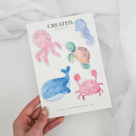 Pastel Under the Sea Cake Decorations Set