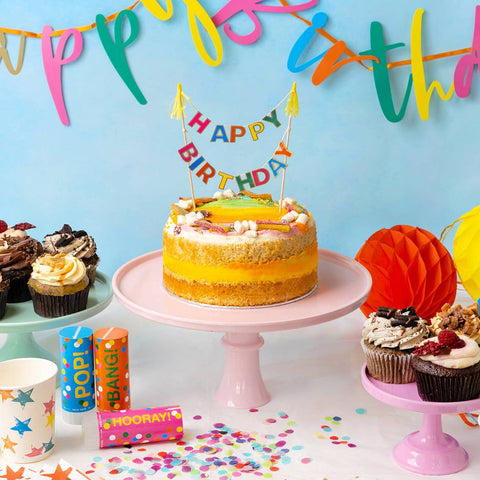 Rainbow Happy Birthday Cake Topper Bunting