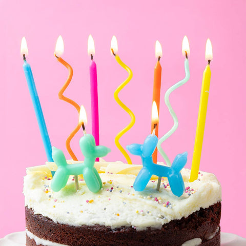 Balloon Dog Birthday Candles Pack of 9