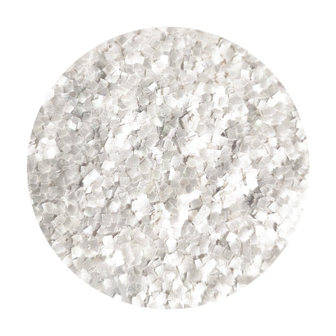 White Glitter Square Sprinkles 7g