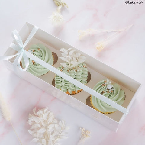 Clear Lid Cupcake Box Holds 3 Pack of 2