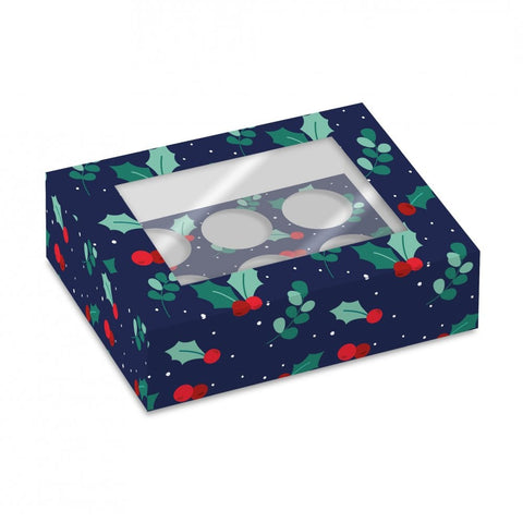 Holly & Berry Cupcake Box