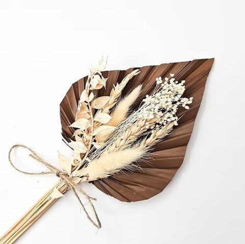 Dried Flower & Palm Set: Coffee Brown