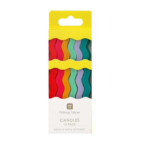 Wavy Tall Birthday Candles Pack of 12
