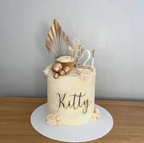 Dried Palm Spear Leaves ,black, pink, blue, gold, white, green orange palm spear, palm cake topper, palm decor, dried flowers cake decor: CREAM/GOLD
