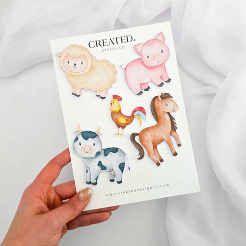 Farm Animal Cake Decorations Set