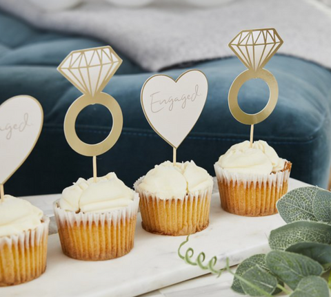Engaged Cupcake Toppers