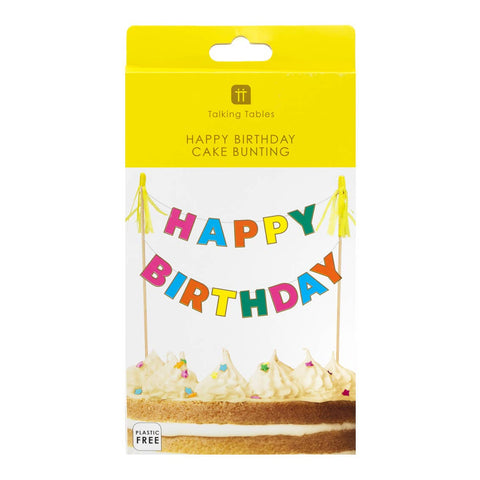 Rainbow Happy Birthday Cake Topper Bunting