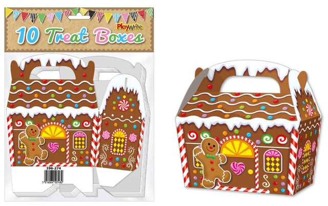 Gingerbread House Treat Box Pack of 10 – Windsor Cakecraft