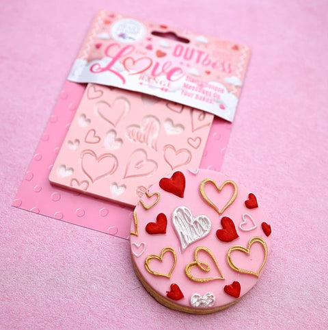 Random Hearts Texture Tile by Sweet Stamp