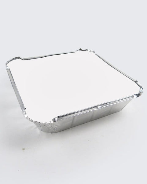 9" Square Foil Tray with Lid Pack of 25