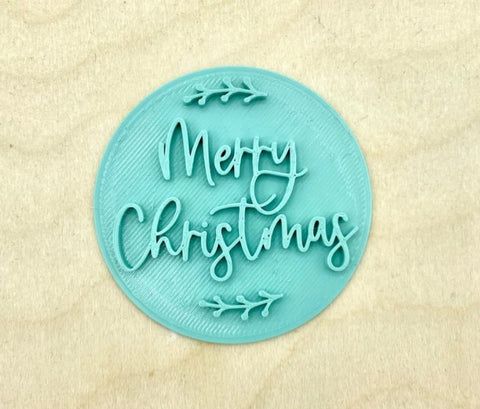 Merry Christmas with Leaves Embosser by CookieKut