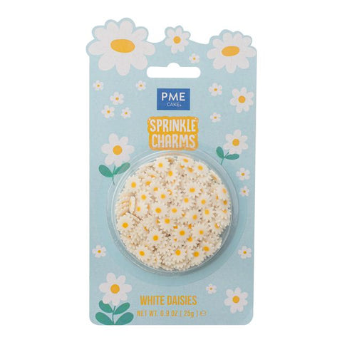 White Daisy Sprinkle Charms by PME