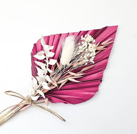 Dried Flower & Palm Set: Hot Pink