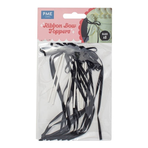 Ribbon Bow Cake Toppers - Pack of 8