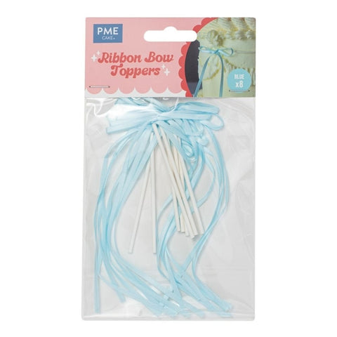 Ribbon Bow Cake Toppers - Pack of 8
