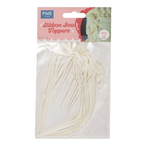 Ribbon Bow Cake Toppers - Pack of 8