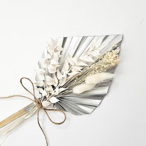 Dried Flower & Palm Set: Silver