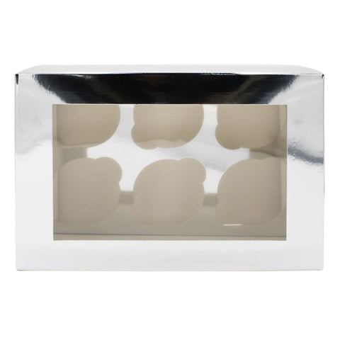 Silver Cupcake Boxes Pack of 2