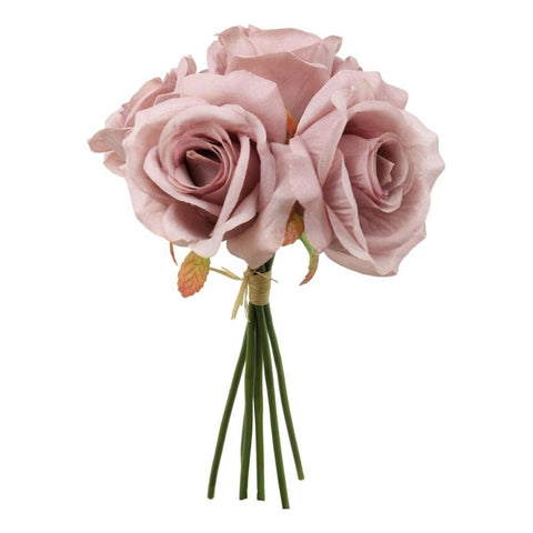 Vintage Mauve Artificial Rose Bunch