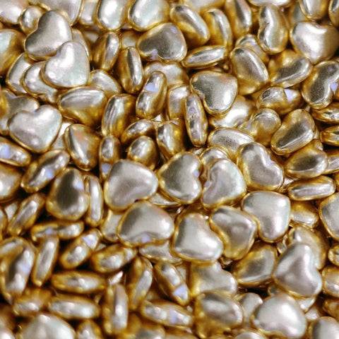 Gold Heart Charm Sprinkles 80g