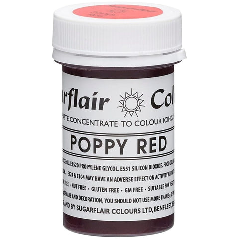 Poppy Red Sugarflair Paste Colour