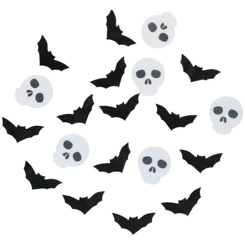 Bat & Skull Edible Wafer Decorations Set of 18