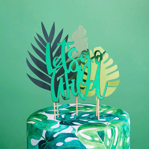 Tropical Card Cake Topper Set